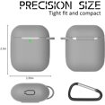 thumbnail image 4 of For Airpods Case Compatible With Airpods 1 & 2 Front-Led Visible Case Cover Skin With Carabiner Scratch-Resistant Case-Gray, 4 of 6