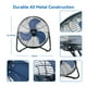 thumbnail image 5 of TEMPWARE Ventilador de piso industrial de alta velocidad de 20 pulgadas, ventiladores de piso de cuna de metal de alta resistencia de 3 velocidades con inclinación de 360° para almacén, taller, garaje, 5 of 5