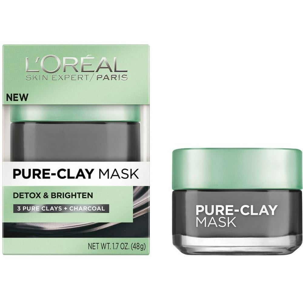 2 Pack L'Oreal Paris Skin Care Pure Clay Mask Detox & Brighten 1.7 oz