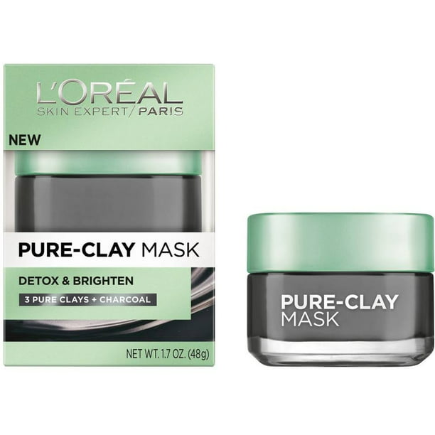 L&#39;Oreal Paris Skin Care Pure Clay Mask Detox &amp; Brighten 1.7 oz (Pack of 3) - Walmart.com