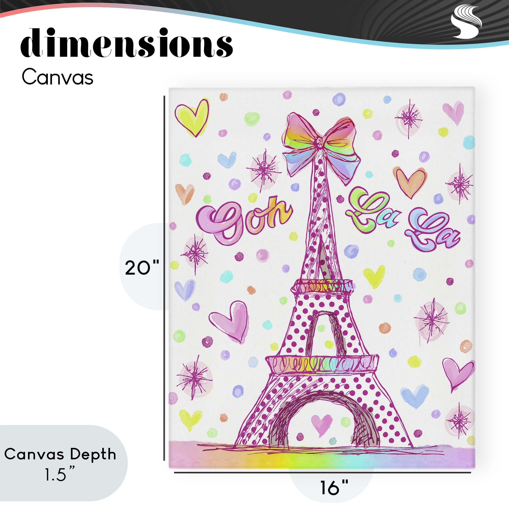 Stupell Industries Bright Pastels Eiffel Tower Canvas Wall Art, design by Jess Stempel