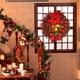 thumbnail image 4 of Decoración navideña para el hogar, corona de Navidad con bola de lazo ligero, flor roja grande, Nochevieja, 2024, decoración de puerta, ventana y habitación, 4 of 4
