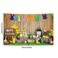 thumbnail image 3 of TIMIFIS Polyester Fiber Background Cl Oth, Spring Wreath Fence Easter Photo Material Photography Background Cloth Home Decor, 3 of 6