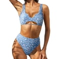 thumbnail image 2 of Bikini cómodo para mujer, traje de baño de dos piezas calado sólido, conjunto de ropa de playa OAVQHLG3B Store  lin121212, 2 of 4