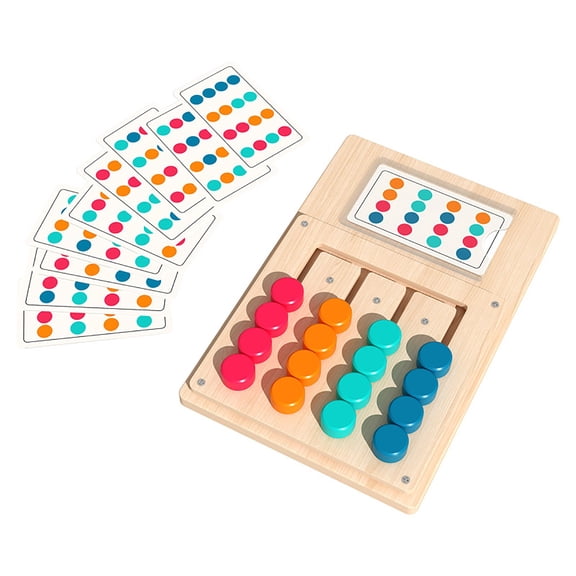 Four-Color Wooden Logic Game, Sliding Color Puzzle Board, Cognitive Sorting Activity, Strategy Thinking Tool, Educational Motor Skill Board, Multicolor