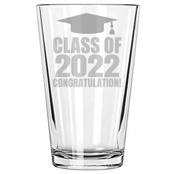 class of 2022 Graduation gift present for students high school college 16 oz beer glass