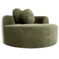 thumbnail image 5 of Leumius Oversized Round Chair Lounge Chaise Indoor,Upholstered Round Sofa Bed with Memory Foam,Comfy Cloud Circle Chair with Deep Seat for Living Room Bedroom,No Assembly Required,Green, 5 of 11