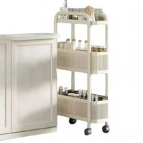 Yunkctuk 3-Tier Slim Rolling Cart with Wheels, Ideal for Kitchen Tidying, Bathroom Organization, Bedside, or Laundry Storage, Durable and Space-Saving.