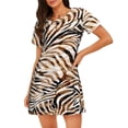 thumbnail image 1 of Easygdp Watercolor Zebra Camisón de manga corta para mujer, informal, estampado, 1 of 6