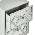 thumbnail image 5 of COZAYH Modern Clean-Lined Nightstand, Double Mirror Front Drawers /Geometric Overlays, Side Table, Sofa End Table, 5 of 6