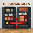 VCGGAIP Metal Freestanding Garage Storage with 2 Doors and 4 Adjustable Shelves