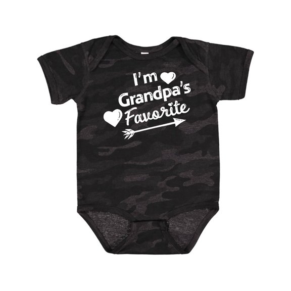 Inktastic I'm Grandpa's Favorite with Arrow and Hearts Boys or Girls Baby Bodysuit