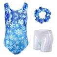 thumbnail image 3 of Gymnastics Leotards for Girls with Cross Back,Sparkly Dance Leotard Unitards with Shorts and Hair Band Biketards Outfit for 5-10 Years, 3 of 11