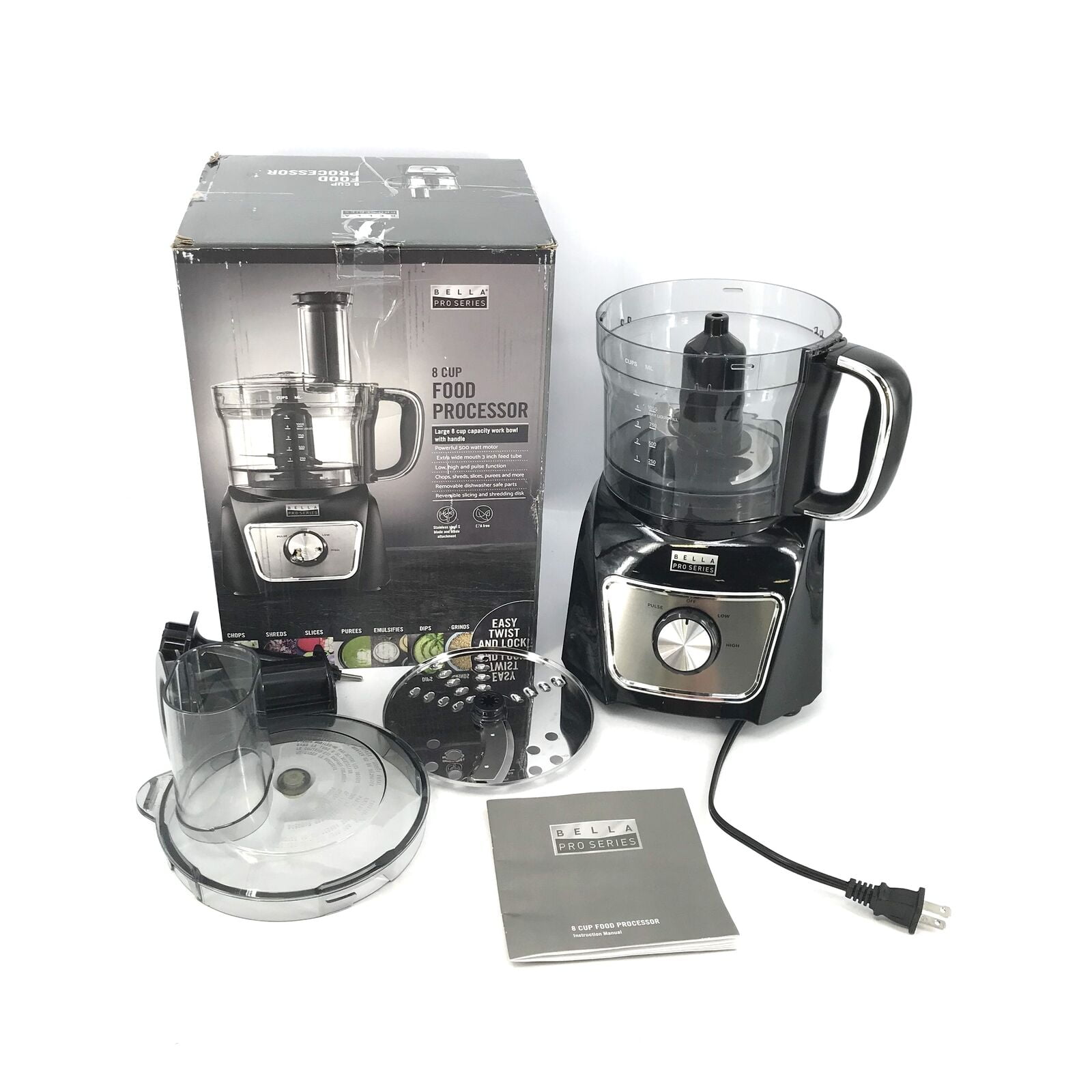 Bella Pro Series - 8-Cup Food Processor - Black