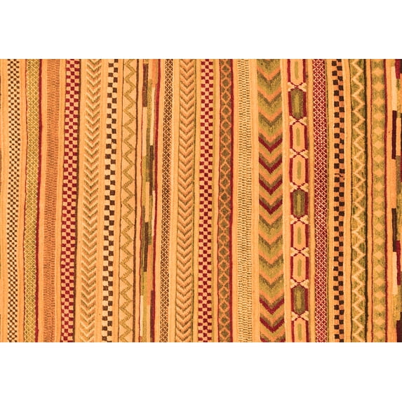 Ahgly Company Indoor Rectangle Abstract Orange Modern Area Rugs, 2' x 4'