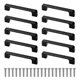 thumbnail image 1 of 10 piezas de tiradores de armario negros con tornillo para armario de cocina, agujero central de 96mm, 1 of 4