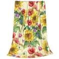thumbnail image 2 of Honeii Sunflower Cornflower Poppy Print Fleece Blanket - Throw Blanket for Bed, Sofa, Couch, Camping, and Travel , Microplush Ultra Soft Warm Blanket-80"x60", 2 of 7