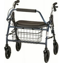 Rollator Bariatric Heavy Duty Aluminum Rolling Walker Weight Capacity 500 lbs (Blue)