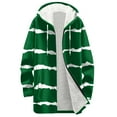 thumbnail image 4 of Women Base Zip up Fleece Hoodie Jacket, Stripe Color Block Tops with Pockets, Gradien Thermal Fuzzy Outerwear, 4 of 5