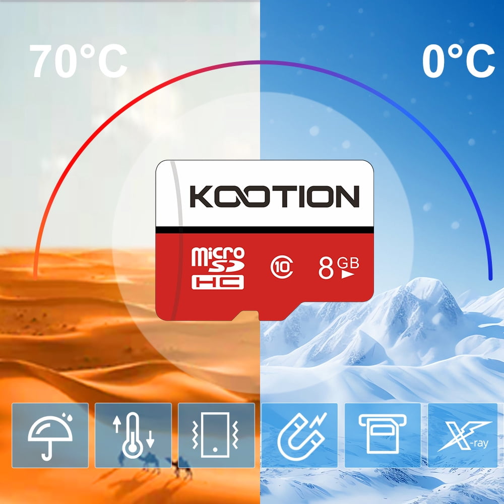 KOOTION 8GB SD Card 5 Pack with SD Adapter microSDHC Memory Card UHS-I C10 Micro SD Card Full HD High Speed TF Card