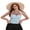 Sky Blue, variant on Women's Summer Halter Tank Tops Solid Color Sleeveless Square Buckle Decor Ruched Vest