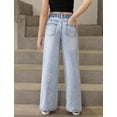 thumbnail image 3 of oyyn Baggy Jeans for Girls Wide Leg Ripped High Elastic Waisted Denim Pants Cute Summer Trousers Streetwear 7-14Y, 3 of 7