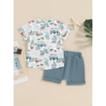 thumbnail image 4 of Suealasg Kids Baby Boys Summer Clothes 3M 6M 12M 18M 24M 3T Short Sleeve Tree Print T-Shirt Top Shorts Set 2Pcs Toddler Boys Casual Beach Style Outfits, 4 of 9
