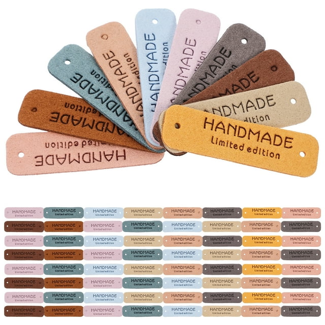 Miangastore 100pcs Leather Handmade Tags Crochet Tags Knitting Items Label Tags Accessories
