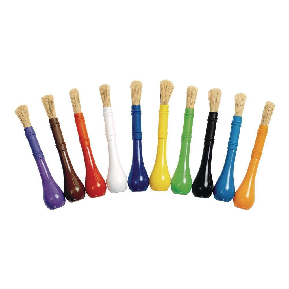 Pack of 10 Baker Ross Easy to Grip Jumbo Paint Brushes Sturdy Handle Brushes Perfect for Toddlers & Baby 