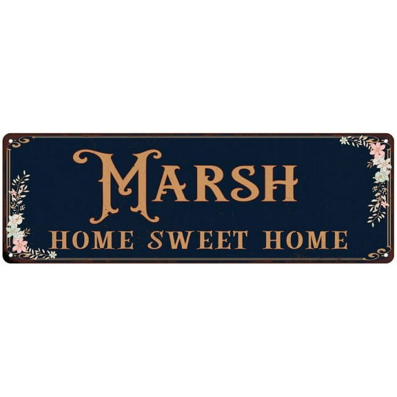 MARSH Home Sweet Home Victorian Look 8x24 Metal Sign 108240046254