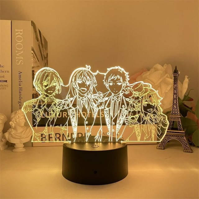 Luz nocturna 3D LED Ensemble Stars Hibikis Watarus para niños