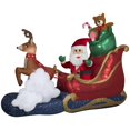 thumbnail image 1 of Papá Noel inflable en trineo con dibujos animados de gemas de 2,1 m con luces LED, 1 of 5