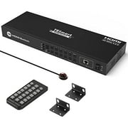 TESmart 161 HDMI Switch 16 in 1 Out 4K HDMI Switcher with IR Remote 4K@60hz 16 Port HDMI Switch Box HDCP 2.2,Auto Switch,19-inch Rack-Ears Mount,LAN Port Control,Auto Scan Switch