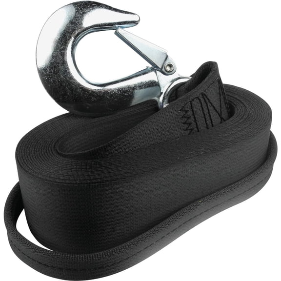 Seachoice Trailer Winch Strap With Tail End - 20' Black - Pack of 1