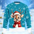 thumbnail image 5 of Christmas Sweatshirt for Men Women Long Sleeve Crewneck Loose Casual Cute Reindeer and Snowflake Print Pullover Sweatshirts, 5 of 8