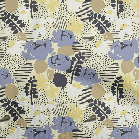 oneOone Viscose Jersey Light Yellow Fabric Abstract Dress Material Fabric Print Fabric By The Yard 60 Inch Wide