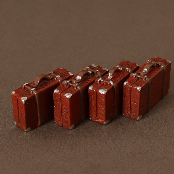 BESTYASH 6pcs Dollhouse Vintage Suitcase Mini Accessories Resin for Hobbyists and Collectors