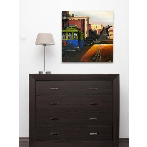 "Twilight in the City" Painting Print on Wrapped Canvas