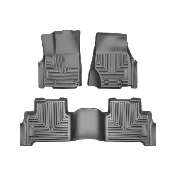 Husky Liners 95411 Weatherbeater Floor Mats Fit 2022-2025 Jeep Grand Cherokee Front/2nd Row Liners 3pc Black