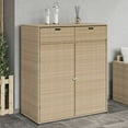 thumbnail image 1 of vidaXL Garden Storage Cabinet Beige 105x55x113 cm Poly Rattan, 1 of 5