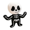 thumbnail image 2 of Cute Skeleton Plush Doll, Black White Embroidery Skeleton Stuffed Toy, Soft Halloween Skull Skeleton Plush Figure Gift for Kids Halloween Party Home Decor, 2 of 6
