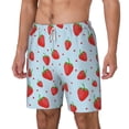 thumbnail image 2 of Uemuo Strawberry Pattern Mens Swim Trunks Quick Dry Board Shorts with Mesh Lining, Stretch Beach Shorts Quick Dry No-Chafing Board Shorts-Small, 2 of 9