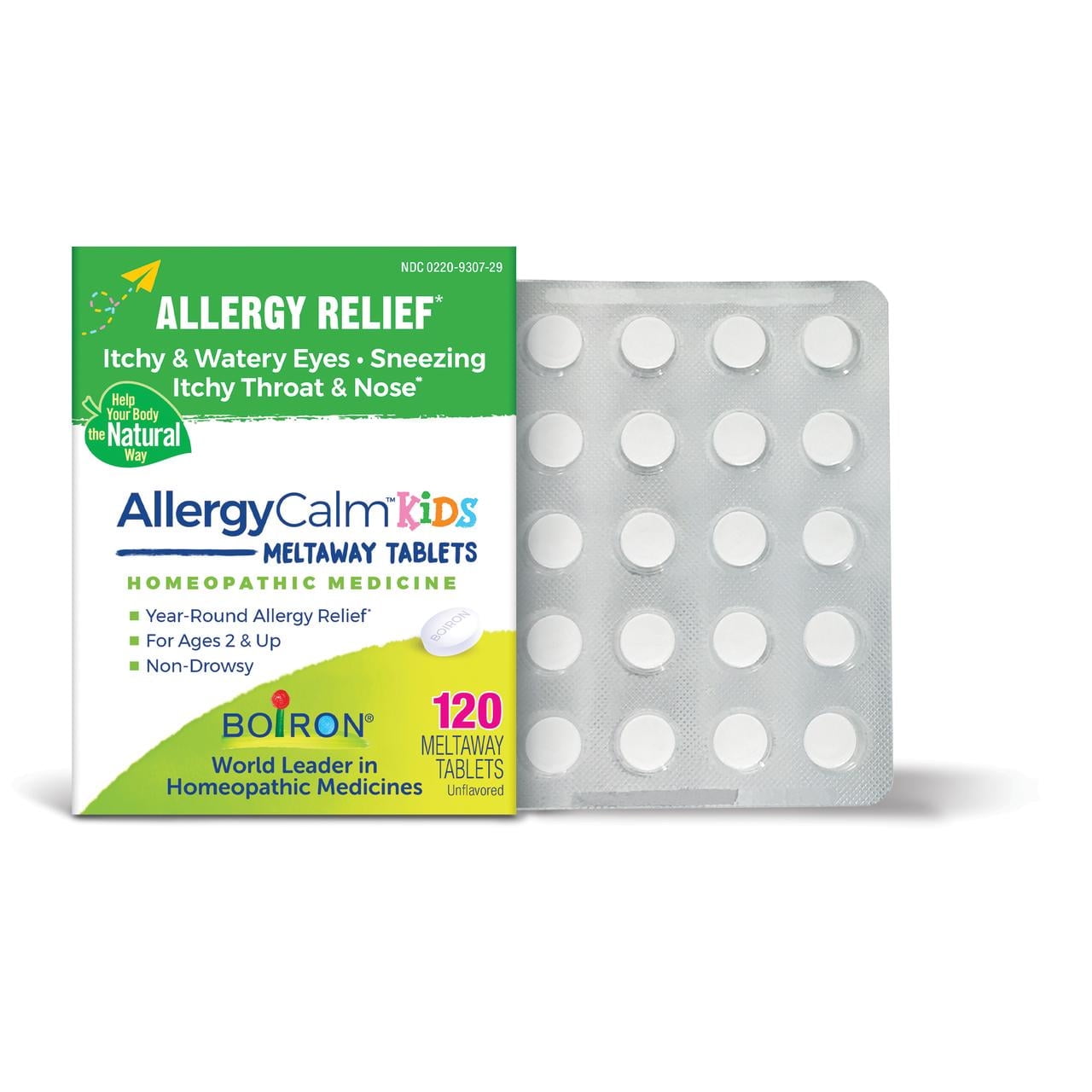 Boiron AllergyCalm Kids Tablets, Homeopathic Medicine for Allergy Relief Relief, Sneezing, Runny Nose, Itchy Throat & Nose, Meltaway 120 Tablets