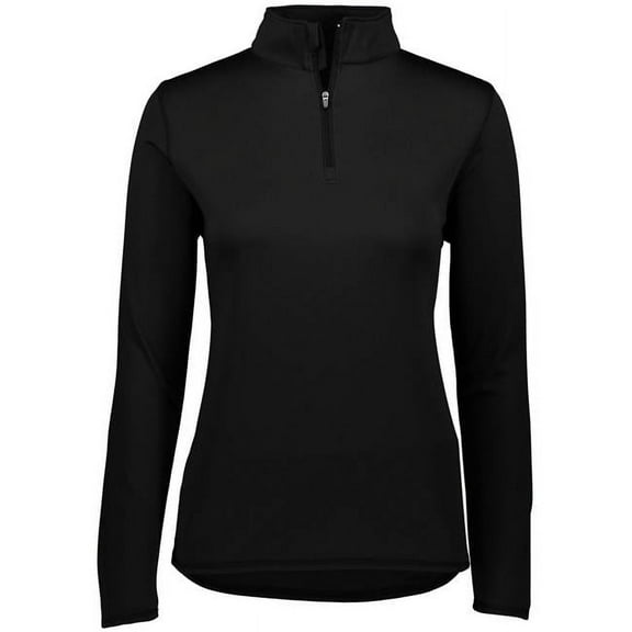 ASI 2787.080.3XL Ladies Attain Wicking 1 by 4 Zip Pullover, Black - 3XL