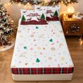 thumbnail image 4 of Manfei Kawaii Xmas Elk Zipper Queen Comforter Set with Fitted Sheet and 2 Pillowcases, Holiday Buffalo Christmas Zipper Bedding Set, White Red, Christmas Reversible, 4 Pieces, 4 of 7