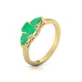 thumbnail image 3 of Emerald and Pear Cut Natural Emerald Gemstone Ring in 14K Yellow Gold (Size: 6), 3 of 6
