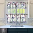 thumbnail image 3 of Purple Flower Bird Kitchen Curtains and Valances Set - 3 Piece Kitchen Curtains Sets with Valance for Windows Rod Pocket Machine Washable Kitchen Decor Decorations (54"x18"+2x27.5"x24"), 3 of 6