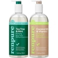 thumbnail image 1 of AIR-Renpure Tea Tree & Mint & Coconut Milk & Vitamin E Body Wash Set- Cleanses & Invigorates Skin Without Over-Drying - For All Skin Types - Tea Tree Leaf Oil, Coconut Oil - 24 Fl Oz each, 2 Pack, 1 of 4