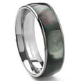 thumbnail image 1 of Titanium Kay Titanium Mother of Pearl Inlay 6mm Comfort Fit Wedding Band Ring Sz 7.5, 1 of 4
