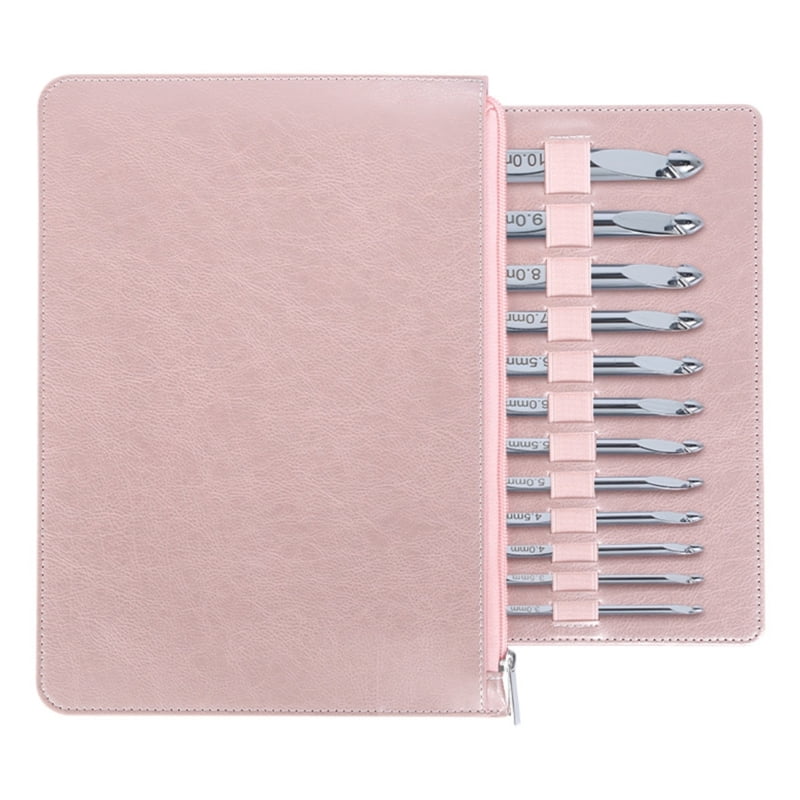 Zecic Aluminum Tunisian Crochet Hook Needle with Case for Knitting Weaving